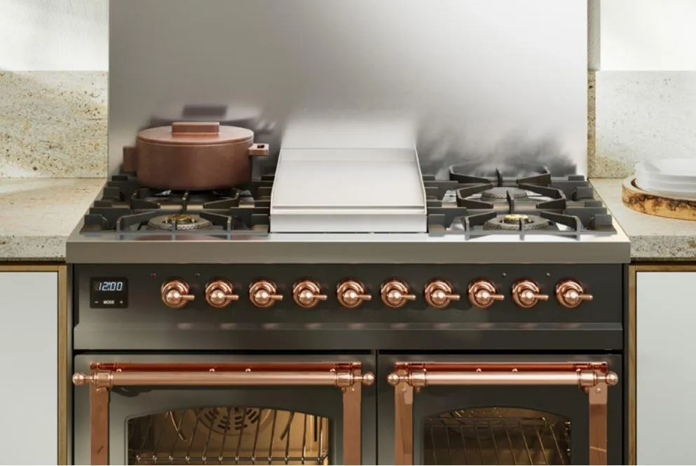 Ilve UPD40FNMPRAC Nostalgie Ii 40 Inch Dual Fuel Natural Gas Freestanding Range In Ral Custom Color With Chrome Trim