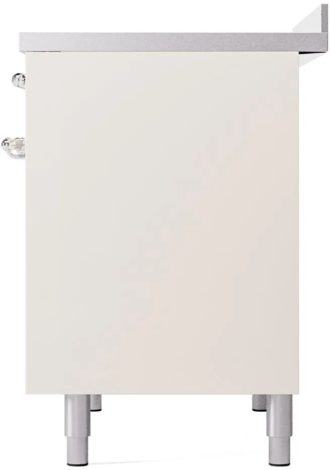Ilve UPDI406NMPAWC Nostalgie Ii 40 Inch Electric Freestanding Range In Antique White With Chrome Trim