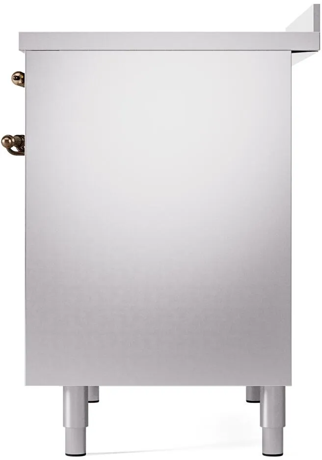 Ilve UPDI406NMPSSB Nostalgie Ii 40 Inch Electric Freestanding Range In Stainless Steel With Bronze Trim