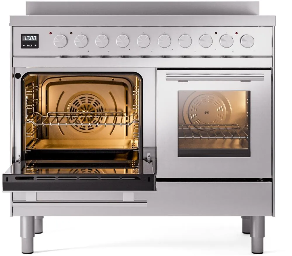 Ilve UPDI406WMPSS Professional Plus Ii 40 Inch Electric Freestanding Range In Stainless Steel With Trim