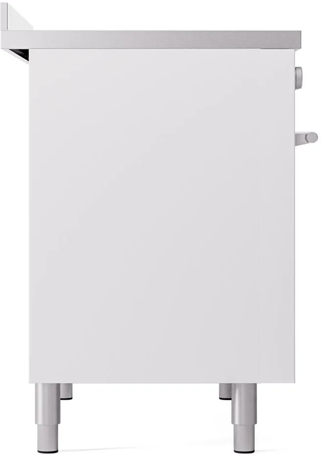 Ilve UPDI406WMPWH Professional Plus Ii 40 Inch Electric Freestanding Range In White With Trim