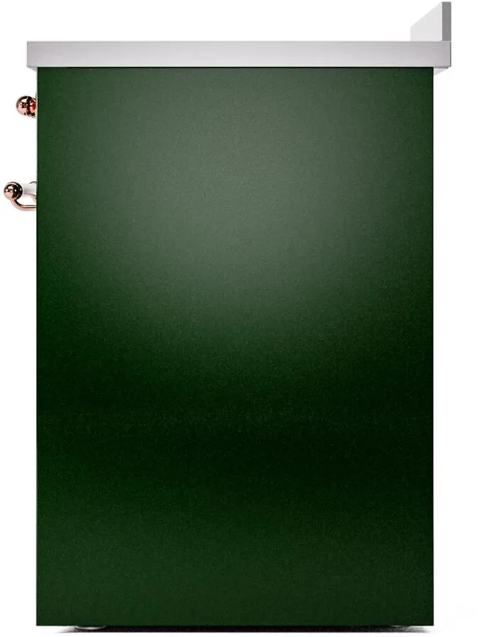 Ilve UPI304NMPEGP Nostalgie Ii 30 Inch Electric Freestanding Range In Emerald Green With Copper Trim