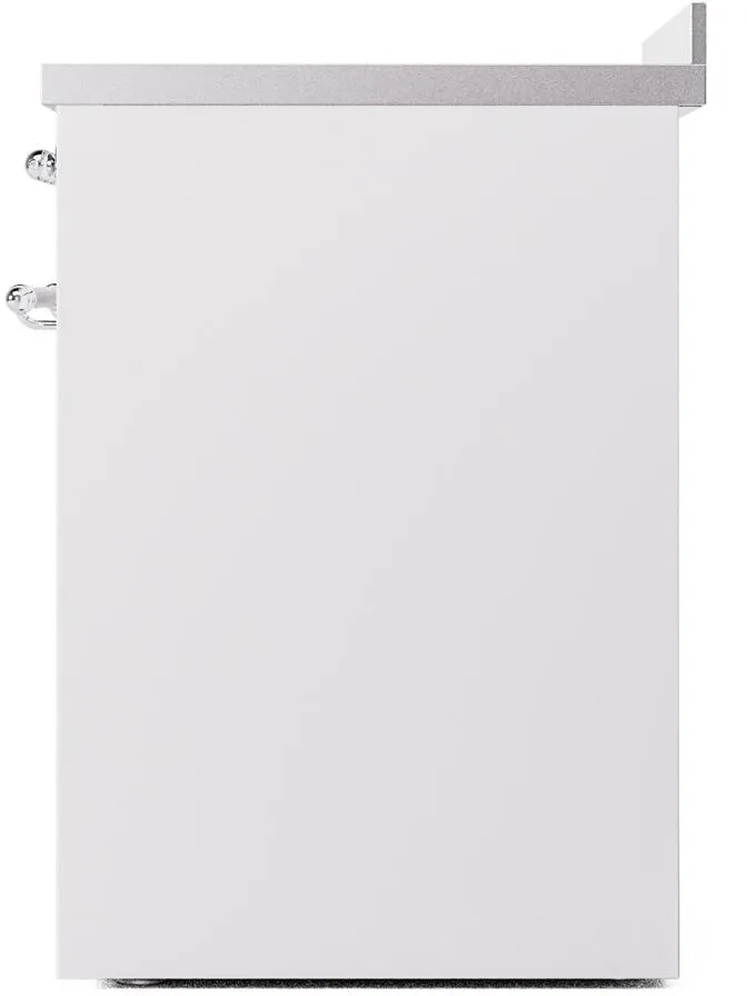 Ilve UPI304NMPWHC Nostalgie Ii 30 Inch Electric Freestanding Range In White With Chrome Trim
