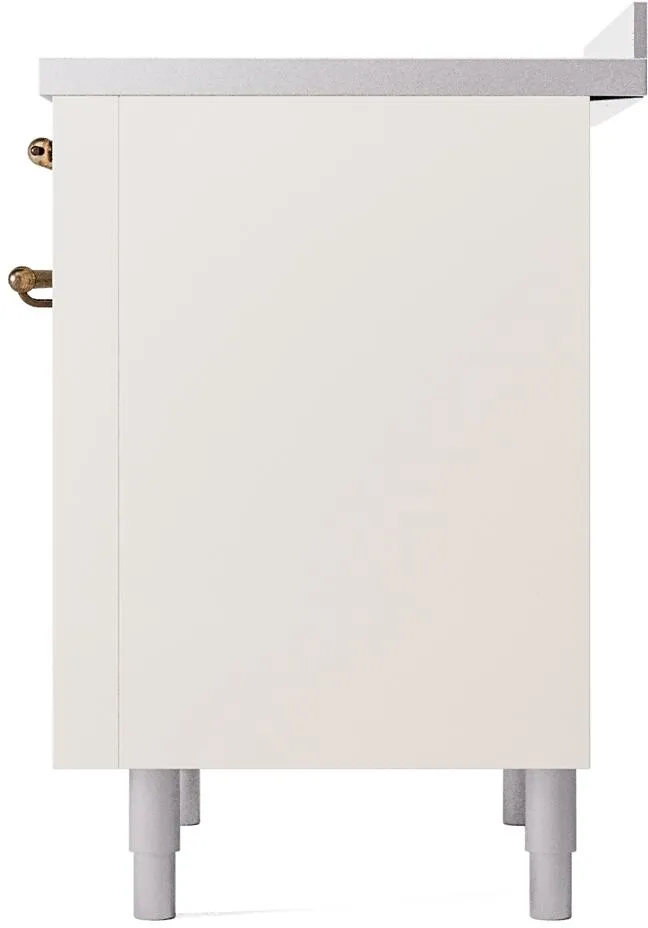 Ilve UPI366NMPAWB Nostalgie Ii 36 Inch Electric Freestanding Range In Antique White With Bronze Trim