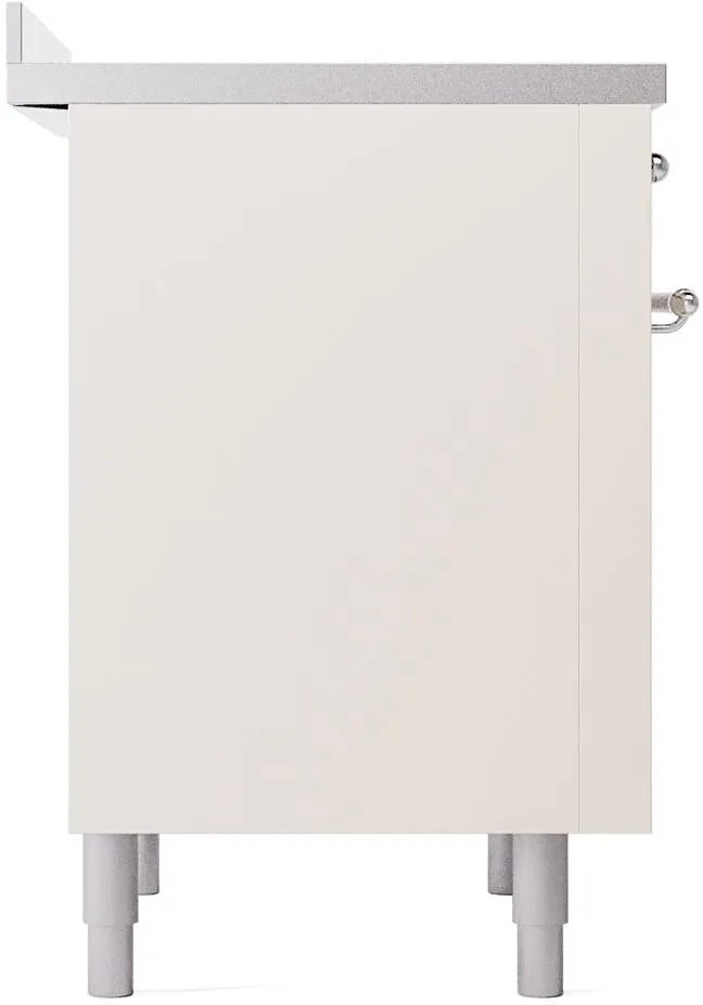 Ilve UPI366NMPAWC Nostalgie Ii 36 Inch Electric Freestanding Range In Antique White With Chrome Trim