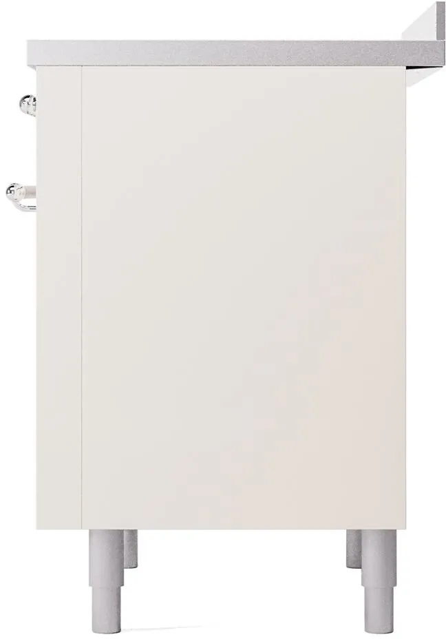 Ilve UPI366NMPAWC Nostalgie Ii 36 Inch Electric Freestanding Range In Antique White With Chrome Trim