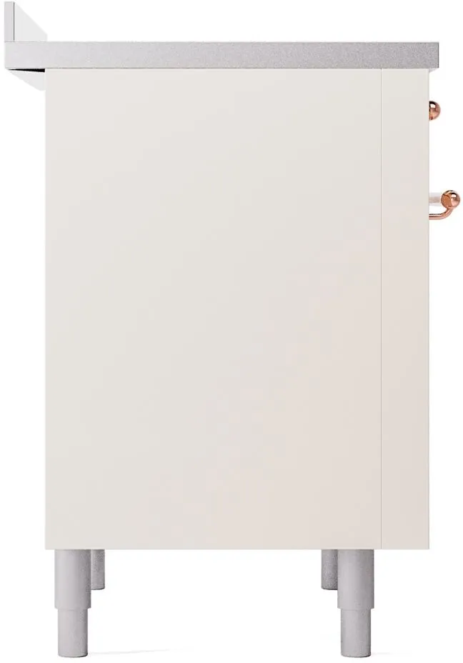 Ilve UPI366NMPAWP Nostalgie Ii 36 Inch Electric Freestanding Range In Antique White With Copper Trim
