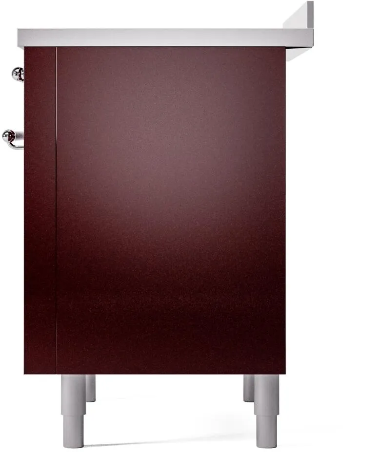 Ilve UPI366NMPBUC Nostalgie Ii 36 Inch Electric Freestanding Range In Burgundy With Chrome Trim