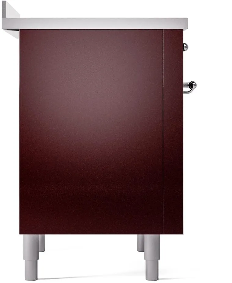 Ilve UPI366NMPBUC Nostalgie Ii 36 Inch Electric Freestanding Range In Burgundy With Chrome Trim