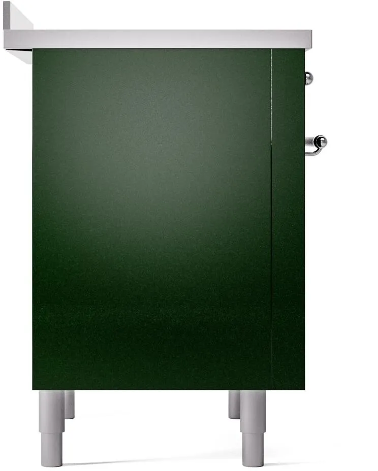 Ilve UPI366NMPEGC Nostalgie Ii 36 Inch Electric Freestanding Range In Emerald Green With Chrome Trim