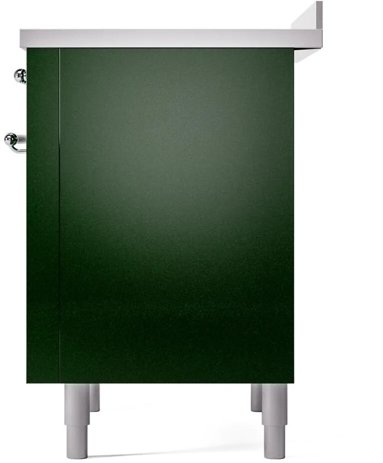 Ilve UPI366NMPEGC Nostalgie Ii 36 Inch Electric Freestanding Range In Emerald Green With Chrome Trim