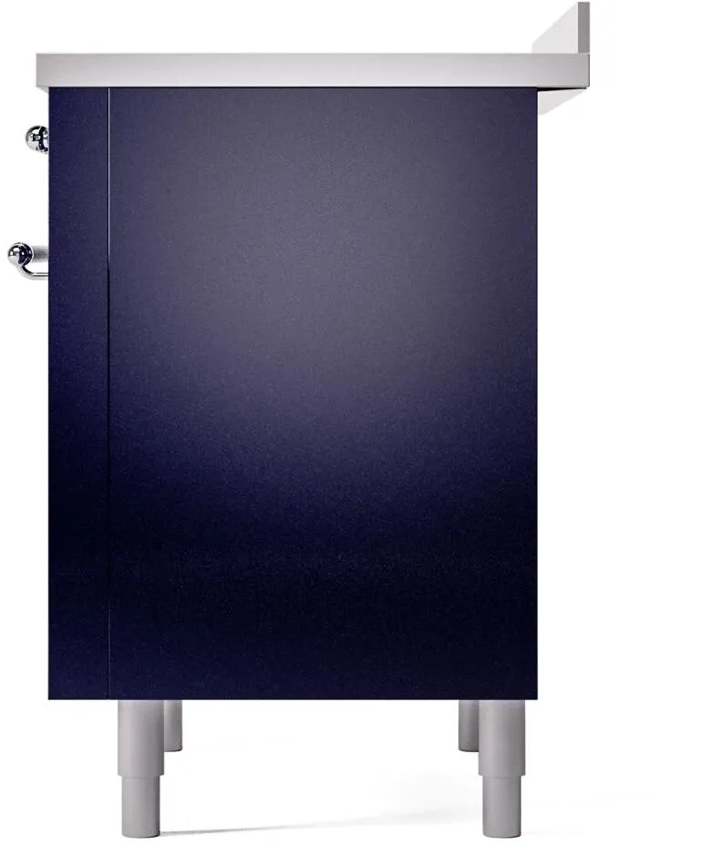 Ilve UPI366NMPMBC Nostalgie Ii 36 Inch Electric Freestanding Range In Blue With Chrome Trim