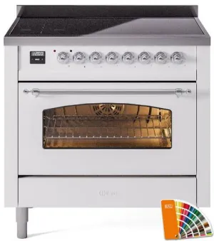 Ilve UPI366NMPRAC Nostalgie Ii 36 Inch Electric Freestanding Range In Ral Custom Color With Chrome Trim