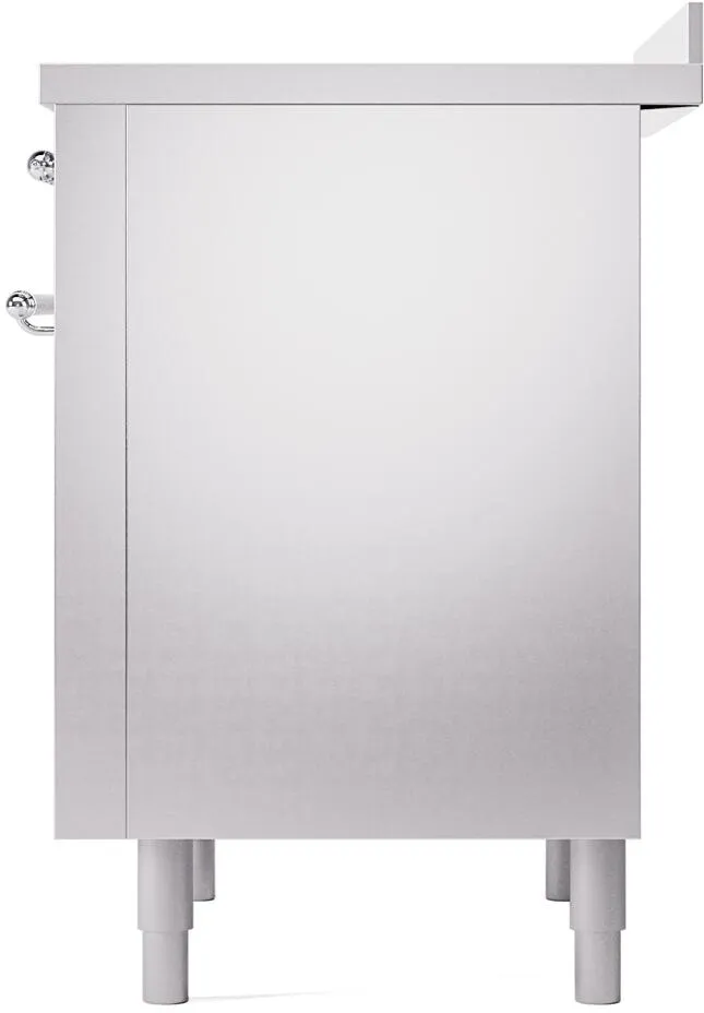Ilve UPI366NMPSSC Nostalgie Ii 36 Inch Electric Freestanding Range In Stainless Steel With Chrome Trim