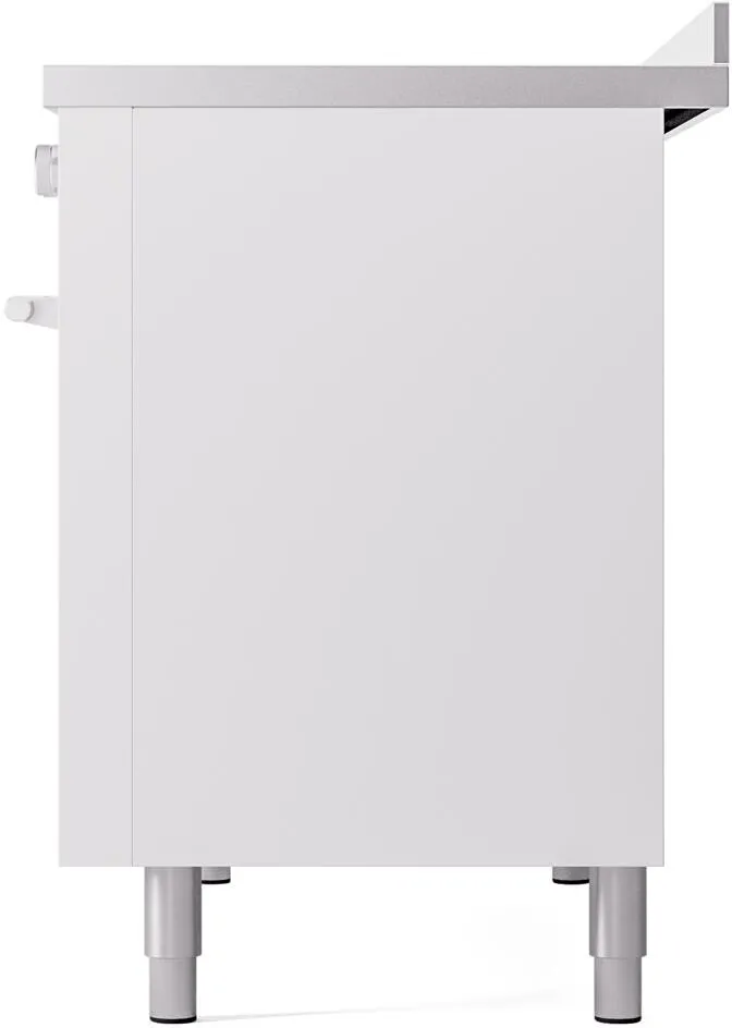 Ilve UPI486WMPWH Professional Plus Ii 48 Inch Electric Freestanding Range In White With Trim