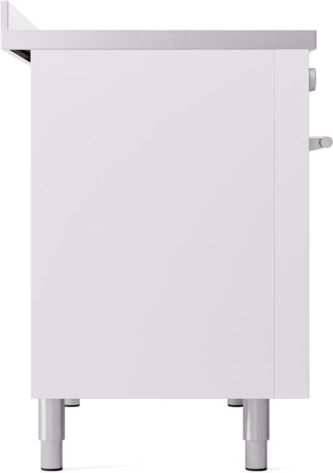 Ilve UPI486WMPWH Professional Plus Ii 48 Inch Electric Freestanding Range In White With Trim