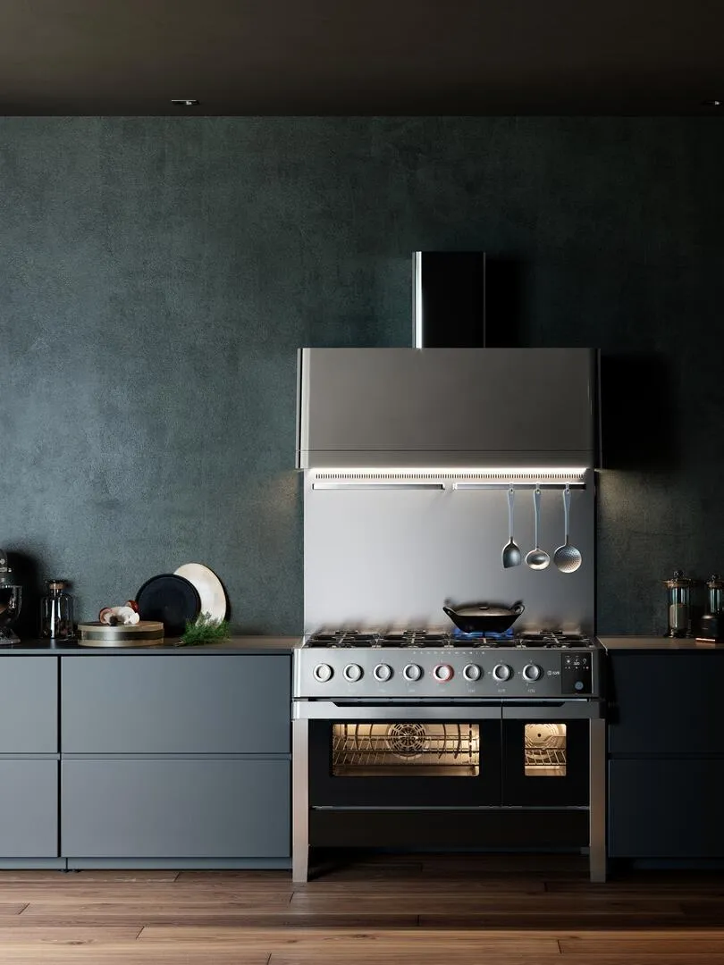 Ilve UPM12FDS3SS Panoramagic 48 Inch Dual Fuel Natural Gas Freestanding Range In Stainless Steel With Trim