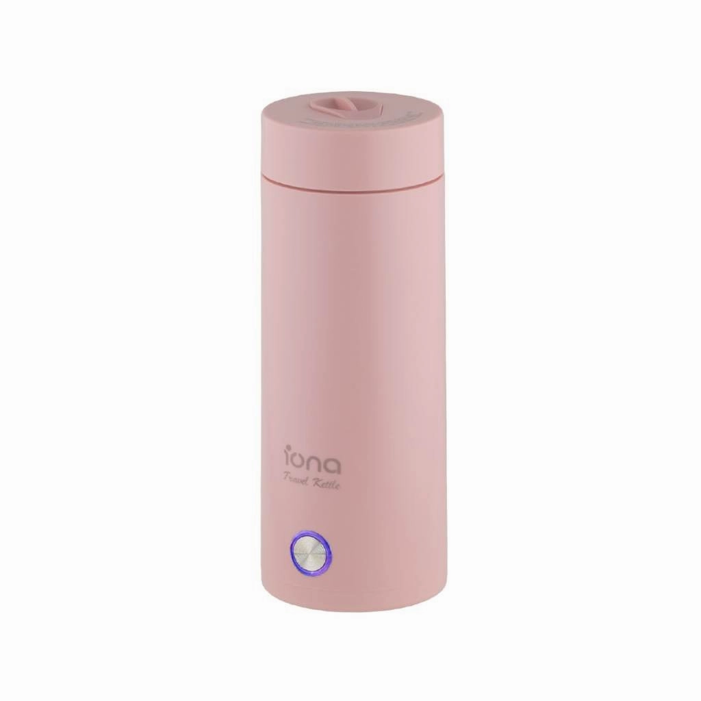 Today Only Discount Today Only Special Iona 400Ml Portable Electric Stainless Steel Travel Kettle - Gltk380 (White/ Pink)