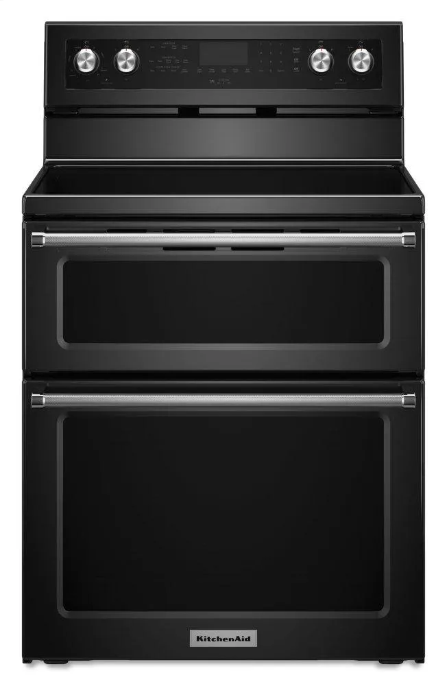 Kitchenaid KFED500EBL 30-Inch 5 Burner Electric Double Oven Convection Range - Black