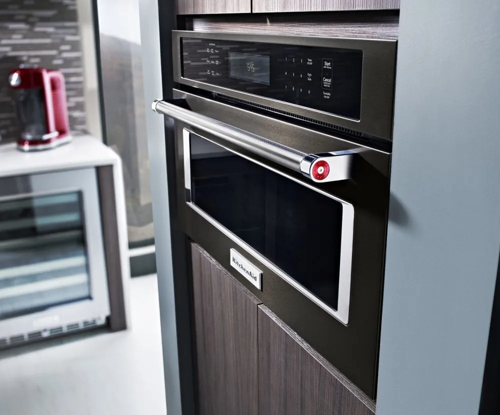Kitchenaid KMBP100EBS 30" Built In Microwave Oven With Convection Cooking - Black Stainless Steel With Printshield&#8482; Finish