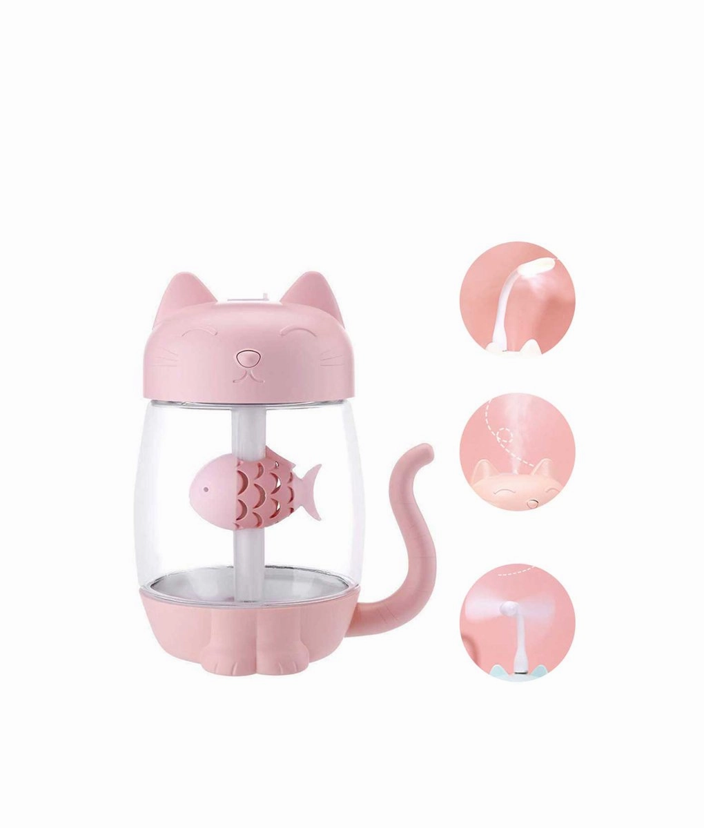 Kitty Humidifier With Led Night Light And Power Fan Last Chance Offer