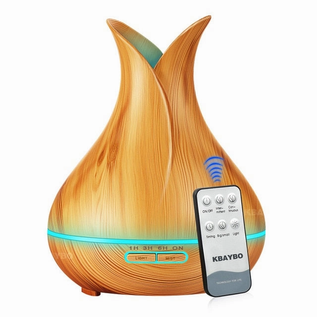 Deal Frenzy Today Limited Stock Deals 400Ml Electric Ultrasonic Aroma Air Humidifier Essential Oil Diffuser Wood Grain Purifier Mist Maker Led Light For Home
