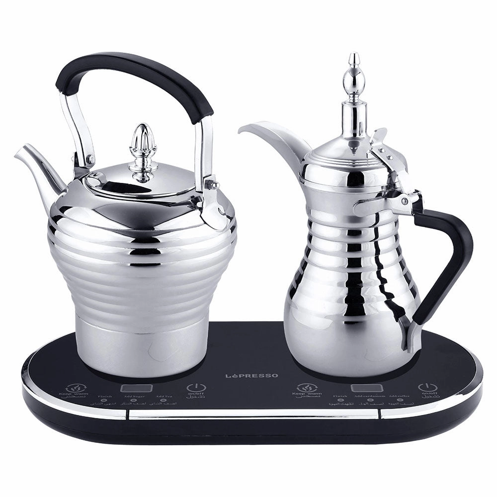Flash Sale Now Lepresso Dual Pot Arabic Coffee & Tea Kettle With Heat Milk Dallah Lparctmsl 1600W