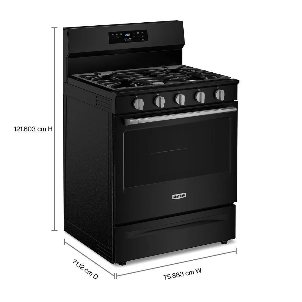 Maytag MFGS6030RB 30-Inch Wide Gas Range With No Preheat Air Fry And Air Baking - 5.0 Cu. Ft.