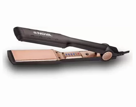 Nova Temperature Control Professional Nanotitanium Coated Nhs 901 Hair Straightener  (Black, Gold) Flash Offer Today