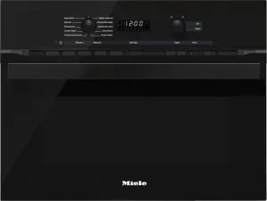 Miele H6200BMBK H 6200 Bm 24 Inch Speed Oven With Electronic Clock/Timer And Combination Modes For Quick, Perfect Results.- Obsidian Black