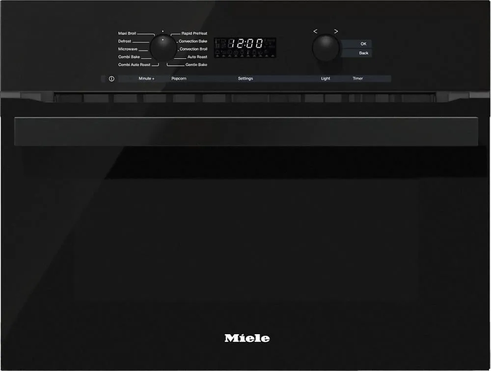 Miele H6200BMBK H 6200 Bm 24 Inch Speed Oven With Electronic Clock/Timer And Combination Modes For Quick, Perfect Results.- Obsidian Black