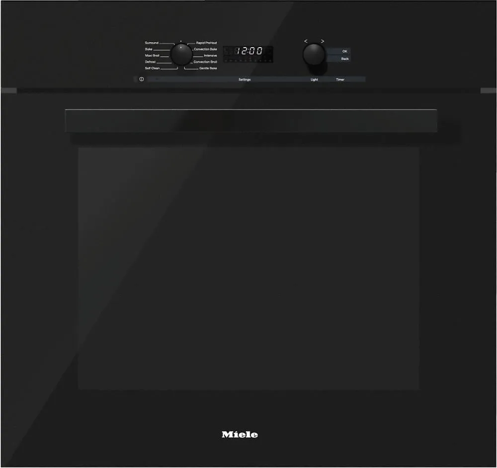 Miele H6280BPBK H 6280 Bp 30 Inch Convection Oven With Self Clean For Easy Cleaning.- Obsidian Black