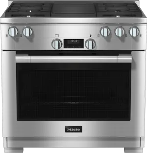 Miele HR11353GAGGR Hr 1135-3 G Ag Gr - 36" Range All Gas With Directselect, Twin Convection Fans And M Pro Dual Stacked Burners