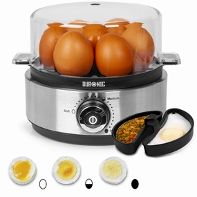 Duronic Electric Egg Boiler Eb40 Bk Steamer For Eggs 400W Automatic Egg Boiler Electronic Omelette Maker Poacher For 7 Soft, Medium & Hard Boiled Eggs Special Offer Inside Today Only Hot Sale