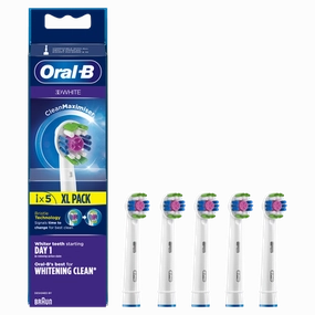 Online Exclusive Steal Oral-B 3D White Power Toothbrush Refill Heads 5 Pack