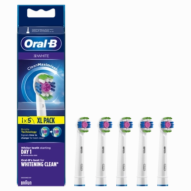 Online Exclusive Steal Oral-B 3D White Power Toothbrush Refill Heads 5 Pack