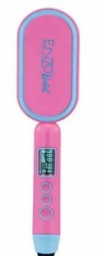 Enzo Hair Straightener Brush, Pink Limited Stock Hot Deal