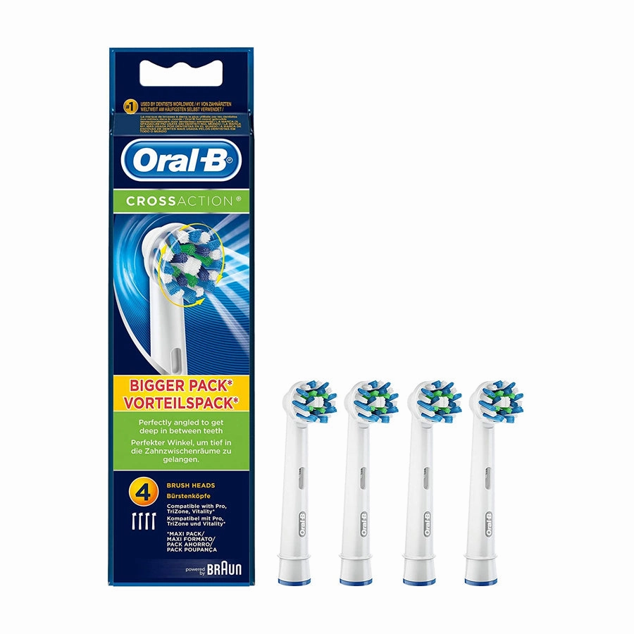 Oral-B Crossaction Replacement Electric Toothbrush Heads: White Edition (4 Pack) Special Steal Event