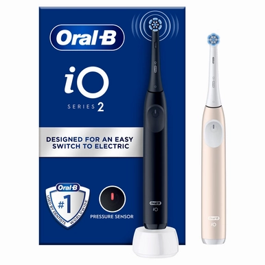 Oral-B Io2 Night Black - Calm Pink Electric Toothbrush Duo Limited Stock Hot Deal Save Today Only