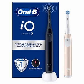 Oral-B Io2 Night Black - Calm Pink Electric Toothbrush Duo Limited Stock Hot Deal Save Today Only
