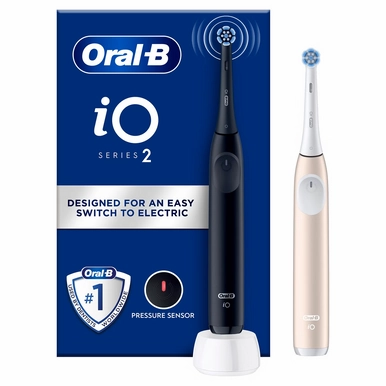 Oral-B Io2 Night Black - Calm Pink Electric Toothbrush Duo Limited Time Sale