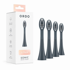 Todays Mega Savings Clearance Blowout Ordo Sonic Electric Brush Heads Charcoal Grey 4 Pack