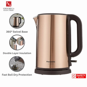 Panasonic 1.2L Double Layer Insulated Stainless-Steel Kettle | Nc-Hkd122 N(Gold) Weekend Specials