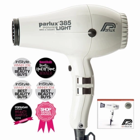 Parlux 385 Powerlight Ceramic & Ionic Dryer 2150W - White Sweet Deal Inside