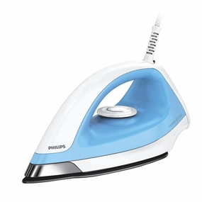 Best Deal Online Perfect Gift Offer Philips 1100 Watt Blue And White Dry Iron With Black American Heritage Soleplate Coating - Gc157/02