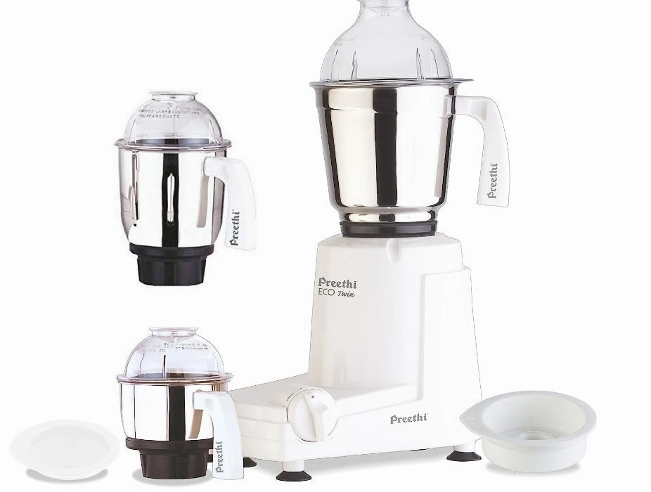 Preethi Eco Twin 3 Jars Mixer Grinder, 550-Watt For Usa & Canada Best Price Online Shop Grab Offer