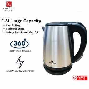 Shop Smart Deals Rayco 1.8L Electric Kettle 304 Stainless Steel | Rks8001