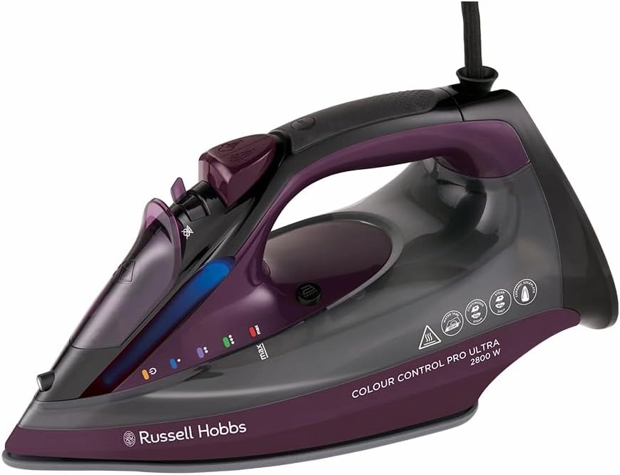 Dont Wait Save Russell Hobbs Steam Iron, Control Pro Iron, 2800Watts, Purple