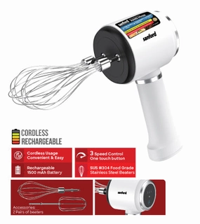 Shop Save Today Sanford Cordless Multifunctional Rechargeable Hand Mixer - Sf-1333Hm