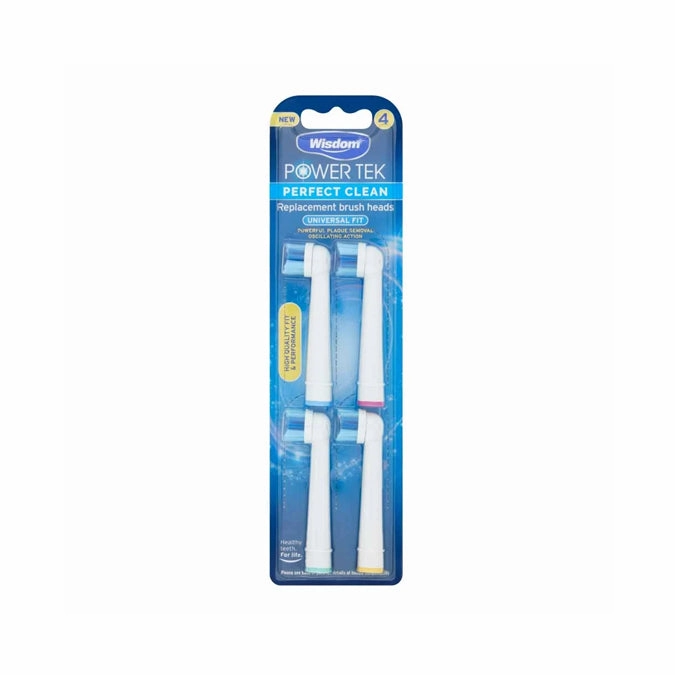Limited Stock Alert Wisdom Power Tek Perfect Clean Replacement Brush Heads (4 Pack)